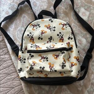Disney Mickey Mouse Cream and Black Backpack